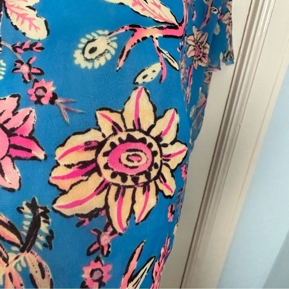 Simply Noelle Short Sleeve Sheer Blouse with Lined Bodice Flowy Back Size M - Picture 5 of 11